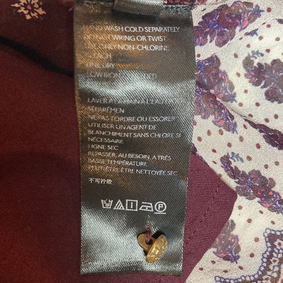 Anthropologie  Galene Embroidered Tunic Dress Size US 12 burgundy - Picture 4 of 15